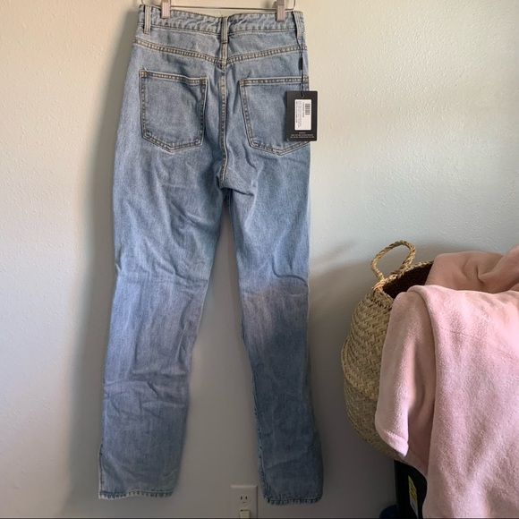 PLT | Light Blue Distressed Split Hem Straight Jean - Picture 8 of 8